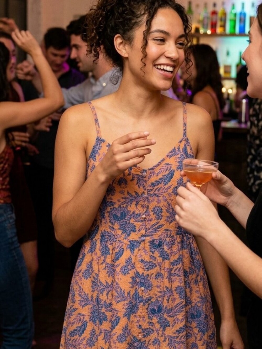 Universal Thread Floral Tie Back Midi Dress Medium